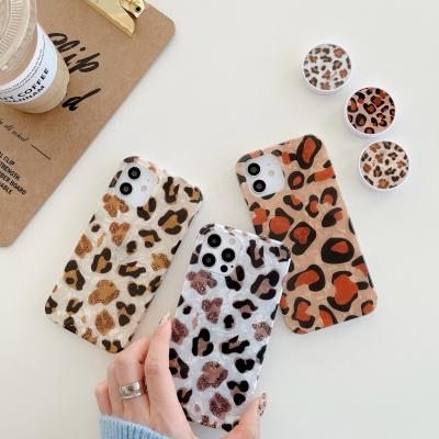 China Fanshion IMD Mobile Phone Case Three-Color Shell Pattern Leopard With Folding Stand Suitable For Iphone 12 pro max For Iphones 12 for sale