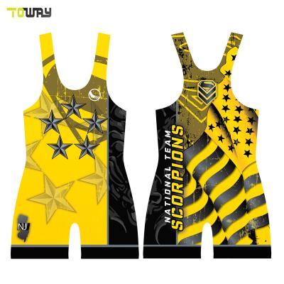 China Cheap Skin Comfort Muscle Men 4xl Sublimated Wrestling Singlet for sale