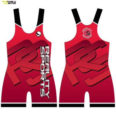 China Cheap Skin Comfort Custom Sublimated Pink Wrestling Singlets for sale