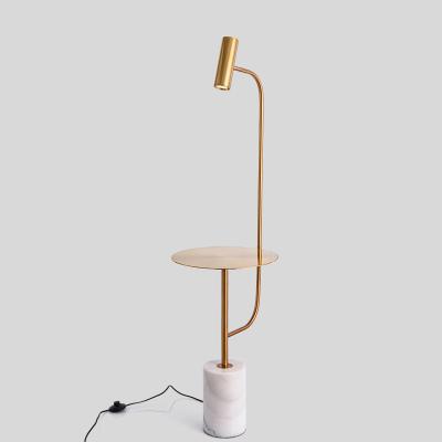 China Easy Assemble XINGTUO Modern Nordic Marble Base Floor Lamp Large Gold LED Floor Lamp With Table for sale