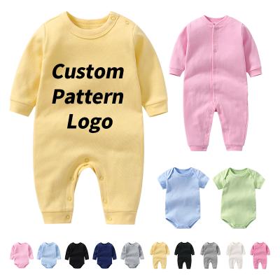 China Custom 100% Cotton OEM Toddler Girls Plain 100% Cotton Jumpsuit Boys Clothes Baby Rompers for sale