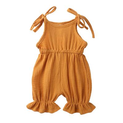 China 100% Bamboo Fiber Hot Selling Funny Infant Baby Clothes Newborn Soft Baby Sleeveless Canvas Clothes For Summer Wear for sale