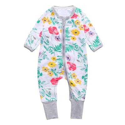 China 2021 New Arrival OEM Cotton Long Sleeve 100% Cotton Girls Romper Zipper Premature Baby Clothes for sale