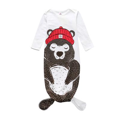 China Factory Direct Toddler Knitted 100% Cotton Overalls Baby Cartoon Sleeping Bag Overalls Sleeping Bag Rompers for sale