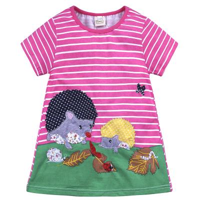 China Breathable Hot Selling Summer Designs Hand Embroidery Cotton Casual Girls Dress For Baby for sale