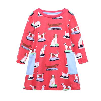 China Wholesale Cotton Knitted Breathable Customized Babies Red Dress Boutique Clothes for sale