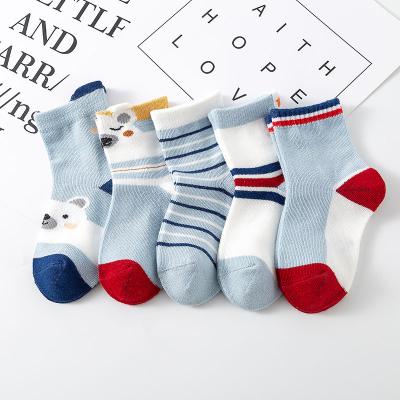 China 2021 Anti-fault OEM baby socks china boys and girls baby stripes kids cute sock cartoon baby socks for sale