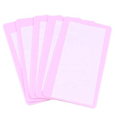 China Professional Pink Plastic Nail Art Soft DIY Nail Art Template Backing 12*6cm Stamping Plate Holder for sale