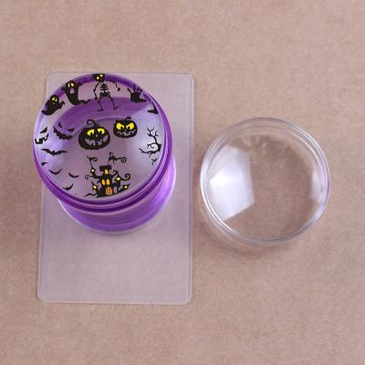 China Professional Good Quality Plastic Purple Salon Clear Nail Punching Machine Silicone And Big Size DIY Scraper Nail Polish Nail Punching Machine for sale