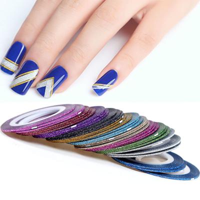 China Professional Nail Art Template Finger Angel New Style Wire Metallic Mixed Glue Stick Adhesive Tape Rolls Barring Tape Line Nail Art Decoration Stick for sale