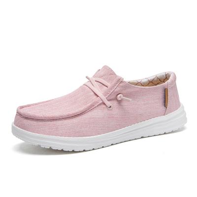 China Factory Outlet Round Hot Sale Light No Slip On Shoes Loafer Fashionable Canvas Style Walking Shoes for sale