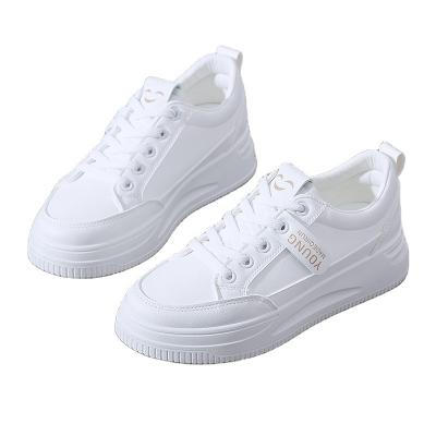 China Flat 2023 New Fashion White Breathable Knitting Sneakers Brand Marathon Casual Sport Women Running Shoes Custom Made for sale