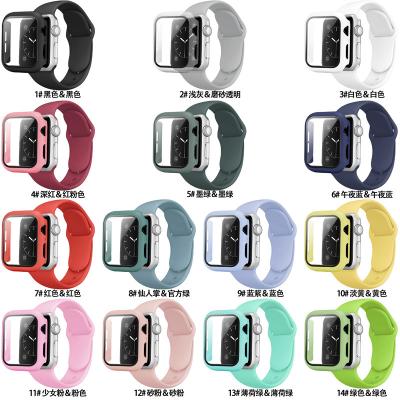 China 2 In 1 Set 2 In 1 Set For iPhone 6 / SE Silicone Apple iWatch Strap With Tempered Glass iWatch Replacement Strap for sale