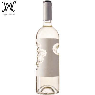 China Beverage 750ml Clear Hand Of God Glass Wine Bottle With Cork Finish for sale