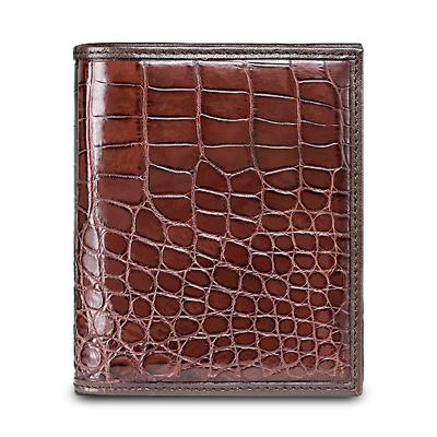 China RFID Luxury Vintage Crocodile Texture Leather Business Card Holder Wallet for sale