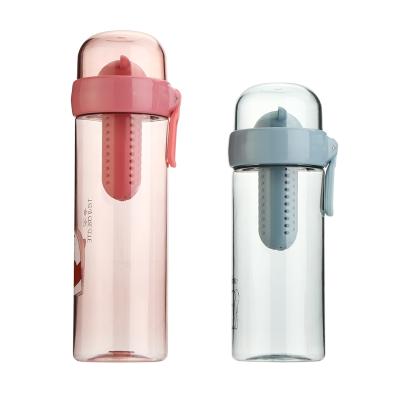 China WITH LID Fruit Infuser Eco-friendly Fashionable Cheap Tritan Infusion Plastic Water Bottle for sale