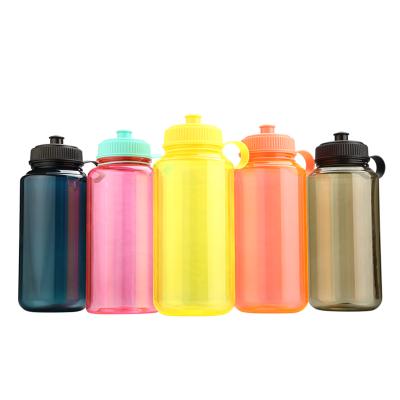 China Custom Viable Logo Gym Sports Fitness Drinking Water Bottle Tritan Motivation Bottle With Handle for sale