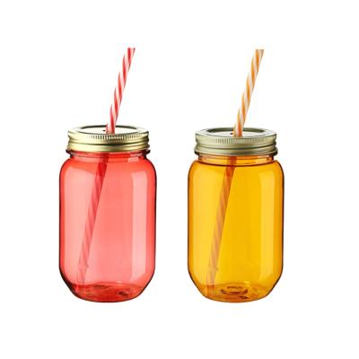 China Factory Wholesale Cheap Viable Best Selling Custom Single Wall Acrylic Plastic Drinks 26oz Mason Jar With Lid for sale