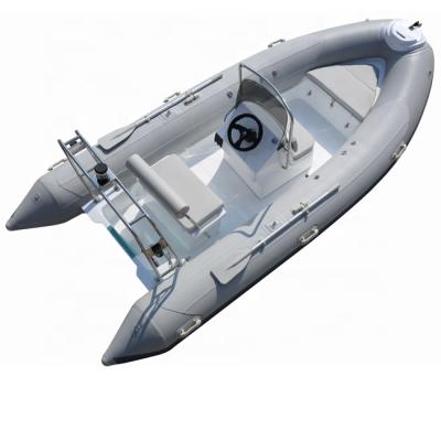 China China 14.1ft Military Fiberglass Hypalon RIB 430 Inflatable Fiberglass Boat With Outboard Engine For Sale for sale