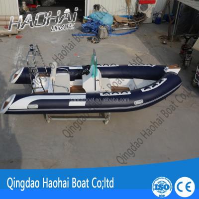 China Fiberglass 4.7m 6 Person Fiberglass Imported PVC Rib Inflatable Boat for sale