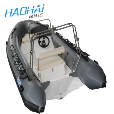 China Fiberglass RIB520A PVC Or Hypalon Rigid Bottom Inflatable Boat for sale