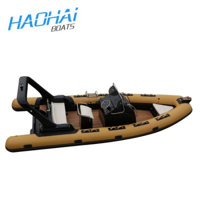 China Material Fiberglass Material Hypalon RIB 680cm Hypalon Inflatable Boat With Outboard Motor for sale