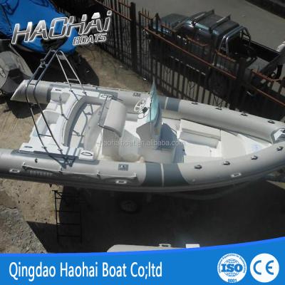 China RIB 680cm pvc fiberglass hull deep tube hypalon material inflatable fishing boat for sale for sale