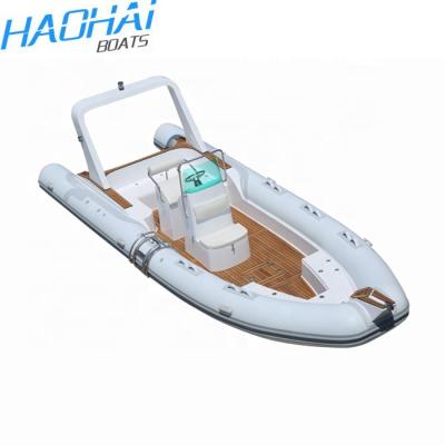 China CE RIB New Fashion Luxury RIB 760 Rigid Hull Fiberglass Inflatable Boat For Sale for sale