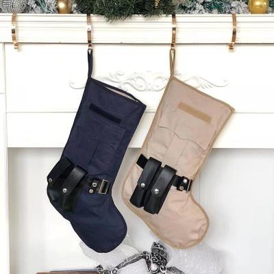 China Original Design Cotton Military Policeman Tactical Christmas Stockings with Durable MOLLE Gear Webbing Decorations for sale