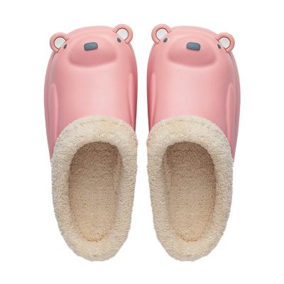 China Cushioning Home Slippers Comfortable Winter Waterproof Cotton Bear Shoes Non-slip Warm Slippers New for sale