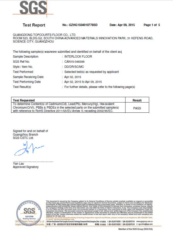 RoHS - Guangdong Topcourts Floor Co., Ltd.