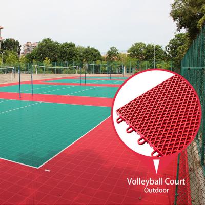 China Outdoor Environmental Portable Interlocking Volleyball Court 100% PP Plastic Material Volleyball Court Flooring for sale