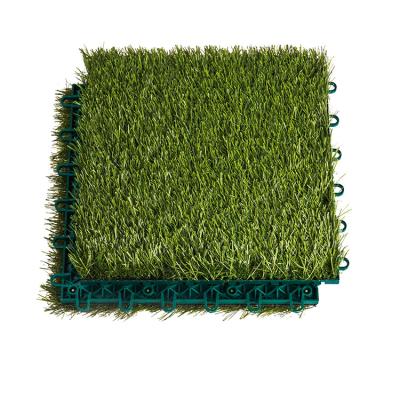 China High Quality Easy Installation Sports Kindergarten Plant Artificial Grass Tile for sale