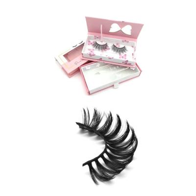 China Meng Wholesale Natural Long Matrix Russian Volume Tape Lashes Wink Winged Eyelash Extensions 3D Faux Mink Lashes With Lashes Box for sale