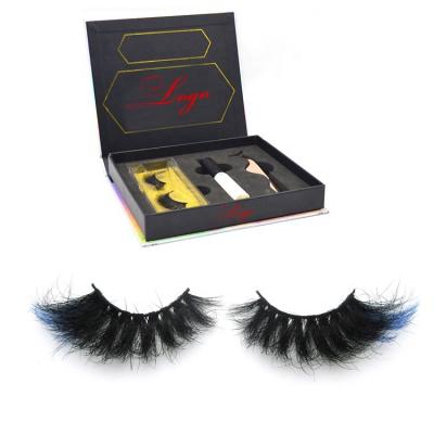 China Wholesale Real Dramatic Colored Mink Eyelashes 25mm Mink Eyelashes Sensitive Colored Mink Eyelashes for sale