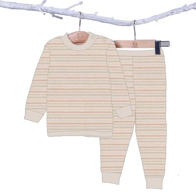 China New next viable oeko tex standard cotton fabric infant yarn dyed stripe natural colorful interlocking knitted fabric for baby clothes for sale