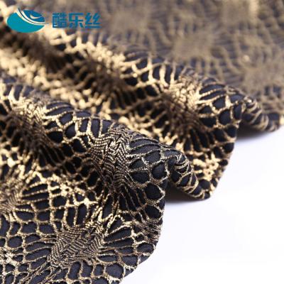 China 2019 Modern New Design Popular Bronzed Bonded Brocade Lace Fabric Viable Beautiful 100 Popular for sale