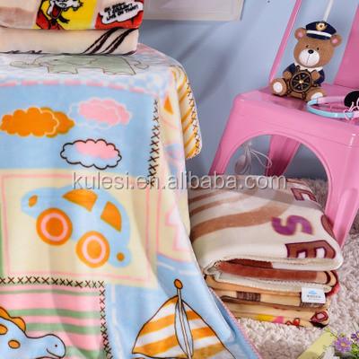 China 100 Polyester Anti-pilling Golden Cloud Supplier Double Baby Children's Thick Soft Cartoon Blanket Stock for sale