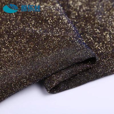 China 2018 hot selling antistatic main quality shiny gold softshell 100 polyester knit fabric for sale