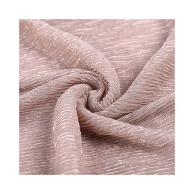 China Fashion Glitter Yarn Cloth Porcelain Antistatic Netting Crinkle Metallic Cloth for sale