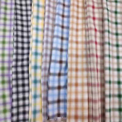 China New Arrival Shaoxing Textile RTS Anti-Static Yarn Dyed Polyester Viscose Woven Plaid Shirting Fabric for sale