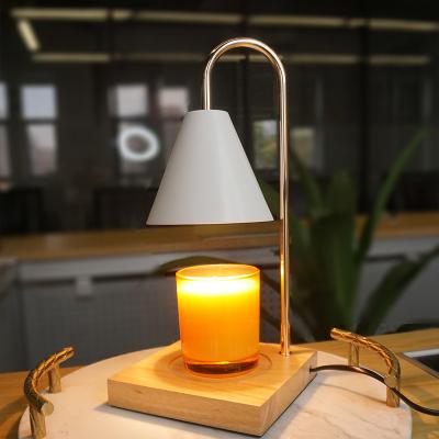 China Custom Cheap Decorative Wooden Base Japanese Style Lights Electric Wax Melts Tea Light Candle Warmer Table Lamp for sale