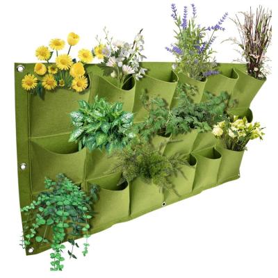 China 100% Eco-friendly 18 Pockets Vertical Wall Hanging Garden Vegetables Planting Felt Grow Bag for sale