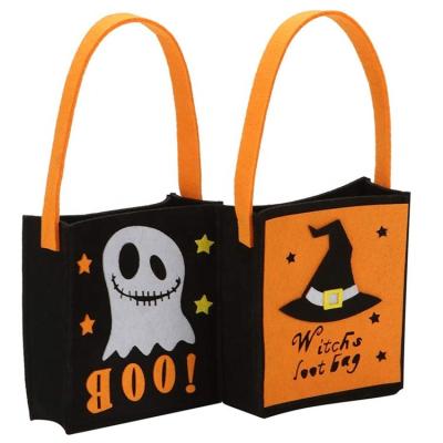 China Halloween Candy Bags 2 Packs Felt Halloween Candy Bags Cute Felt Pouches With Handles for sale