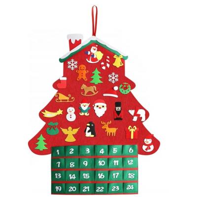 China Newest Christmas Advent Calendar Felt Tree Ornaments Christamas Decoration for sale