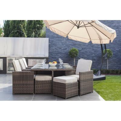 China Eco-friendly 10 Seater Rattan Garden Furniture Set Dining Tables And Chairs Stools Set Outdoor Patio And Conservatory for sale