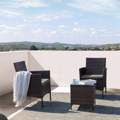 China 3 Piece Patio Set Outdoor Garden Furniture Rattan Coffee Table And Chair Eco - Friendly for sale