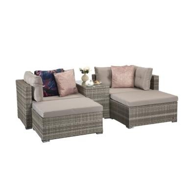 China Full 5 PCS Rattan Steel Sofa Set Eco-friendly Outdoor Furniture Garden for sale