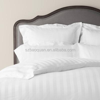 China 100% Nondisposable 3-5 Star Cotton 3cm Stripe 250TC 300TC Hotel Bed Linen Sheet for sale