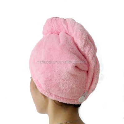 China QUICK DRY QUICK DRY Custom Hair Wrap Towel Women Color Towel Turban Microfiber Hair Towel Microfiber Towel Death Cap Salon for sale